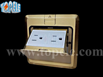 Square Panel Copper / Round Aluminum Aloy POP-up Type Floor Socket GFCI Receptacles OEM