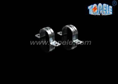 Galvanized Steel  EMT Conduit Strap  /Plain Saddle Strap Two Holes  / Zinc Plated EMT Conduit Fittings