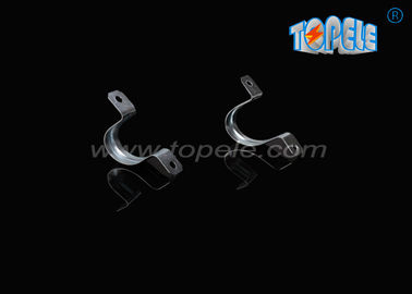 Galvanized Steel  EMT Conduit Strap  /Plain Saddle Strap Two Holes  / Zinc Plated EMT Conduit Fittings