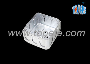Galvanized Steel Electrical Boxes And Covers / 4 Inch Square Conduit Boxes with Knockouts