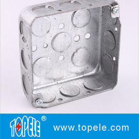 Galvanized Steel Electrical Boxes And Covers / 4 Inch Square Conduit Boxes with Knockouts