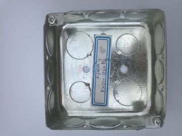 Galvanized Steel Electrical Boxes And Covers / 4 Inch Square Conduit Boxes with Knockouts