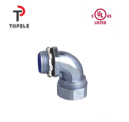 Liquid Tight Flexible Conduit Fittings Zinc Connector 90 Degree Angle DWJ