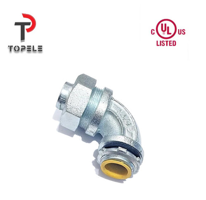 Liquid Tight Flexible Conduit Fittings Zinc Connector 90 Degree Angle DWJ
