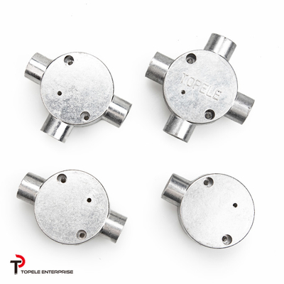 TOPELE BS Two Way Through Circular Malleable Aluminum Junction Box, Galvanized Electrical Conduit Fittings