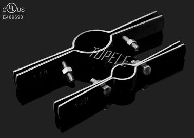 UL Certified Steel Riser Pipe Clamp with Two Bolt, Pipe Hanger - Black
