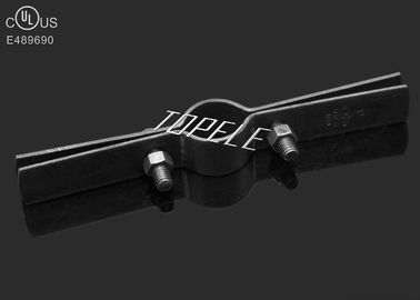 UL Certified Steel Riser Pipe Clamp with Two Bolt, Pipe Hanger - Black