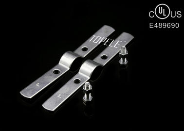 Zinc Plated / Black Steel Pipe Clamps With Bolt , Pipe Holder Clamp UL Standard