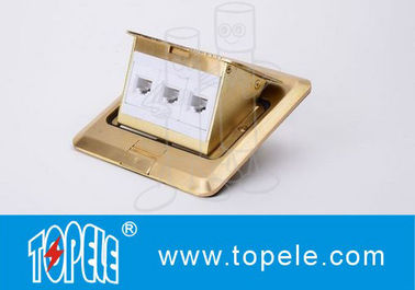 OEM Floor Socket Outlets Square Panel Copper / Round Aluminum Aloy POP Up Type