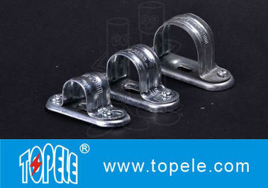 Galvanized Steel Spacer Bar Saddle With Base / 20mm Diameter Conduit Clamp