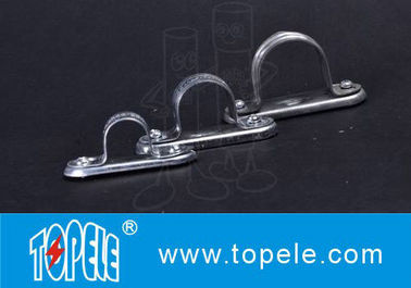 Galvanized Steel Spacer Bar Saddle With Base / 20mm Diameter Conduit Clamp