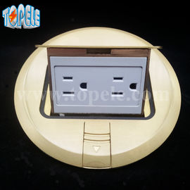 Square Panel Copper / Round Aluminum Aloy POP-up Type Floor Socket GFCI Receptacles OEM