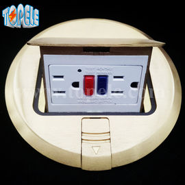 Square Panel Copper / Round Aluminum Aloy POP-up Type Floor Socket GFCI Receptacles OEM