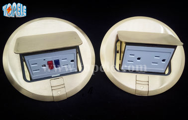 Square Panel Copper / Round Aluminum Aloy POP-up Type Floor Socket GFCI Receptacles OEM