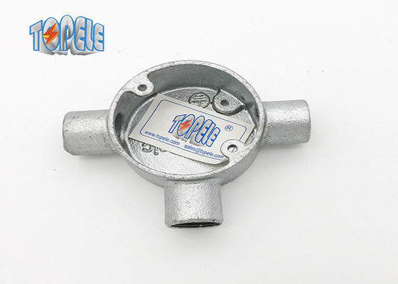 20mm 25mm 32mm BS4568 Conduit Circular Box  Three Tee Way Malleable Iron Box