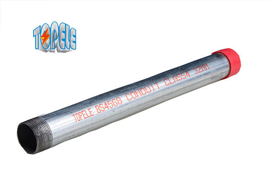Hot Dip Galvanized Steel BS4568 Conduit Class 4 GI PIPE With Coupler And Protection Cap