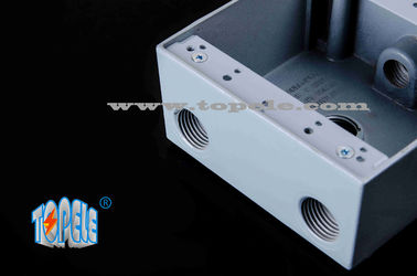 External Aluminum Weatherproof Junction Boxes , Two Gang Electrical Switch Box