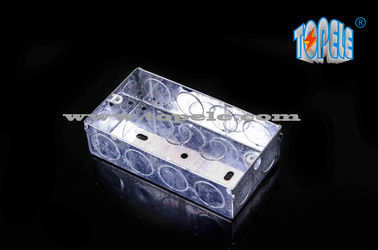 BS4568 Steel Two Gang GI Electrical Boxes And Covers For Metal Outlet Devices