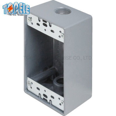 UL Listed 4x2 Aluminum One Gang Weatherproof  Outlet Box Gray