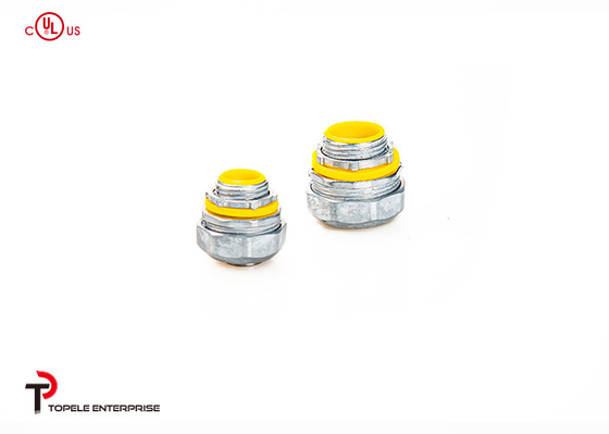 1/2" - 4" Zinc Liquid Tight Straight Connector With Yellow / Blue Gasket